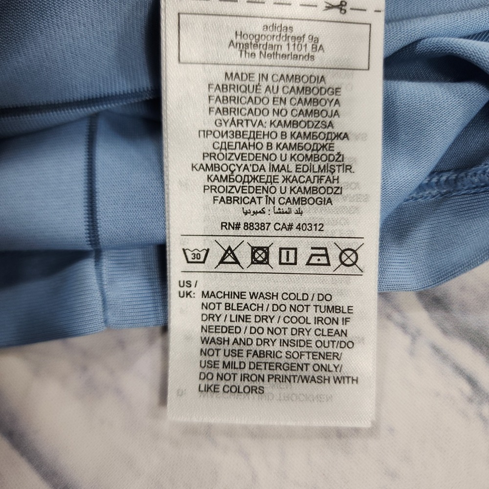 adidas Originals x Liberty London WOMENS S Blue Tonal Soccer Jersey Dress JC5313 - Picture 6 of 12